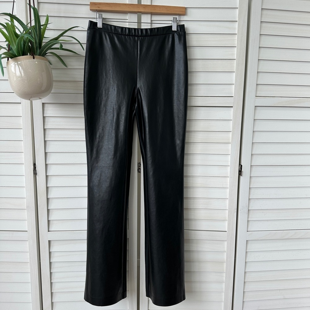 Wilfred Free Flora Pant Black Vegan Leather Bootcut High Rise Trousers Size M